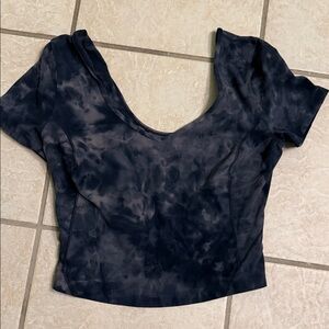 Lulu lemon Black/grey  Tie-Dye Crop Top
